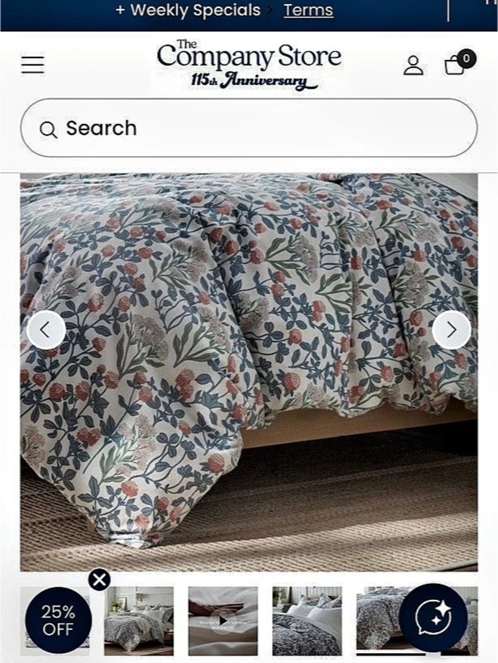 The Company Store Botanical Grapevine 5 oz. Velvet Flannel Euro Shams(3)